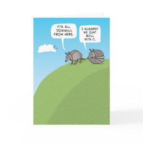 Cute Just Roll With It Armadillos Birthday Card