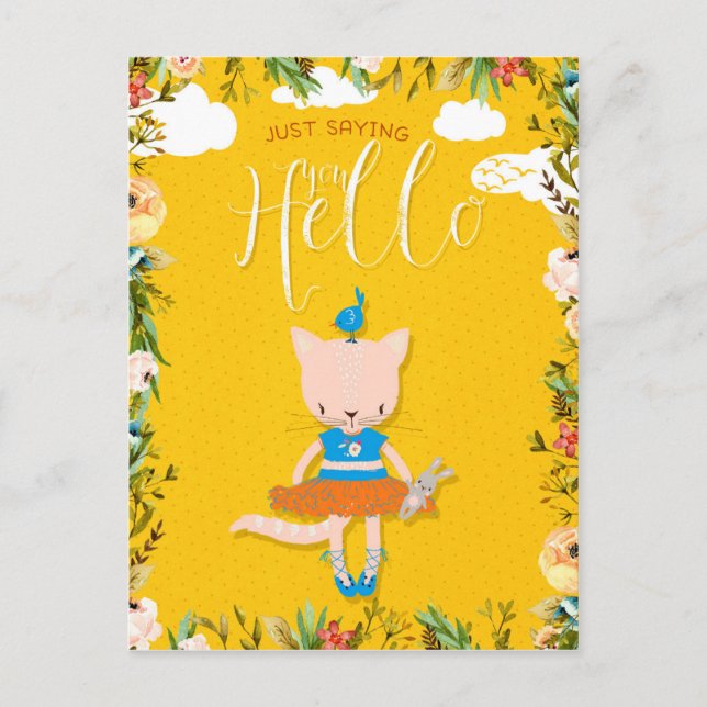 Cute Just Saying Hello You Postcard (Front)