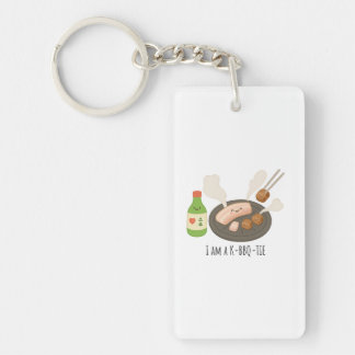 Cute K-BBQ and Soju Illustration – Korean Food Pun Keychain
