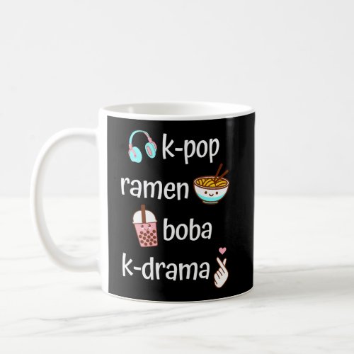 Cute K_Pop Ramen Boba Bubble Tea K_Drama Lover Coffee Mug