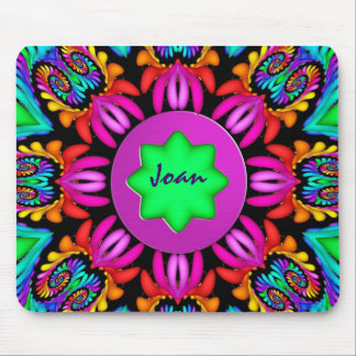 Cute Kaleidoscope, Spirals mousepad with Name