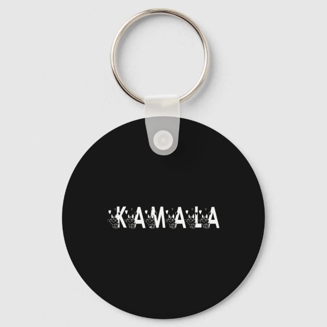 Cute Kamala Cat Letter Font Graphic  Keychain (Front)