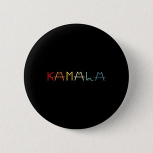 Cute Kamala Harris Cat Vintage Lettering Positive Button