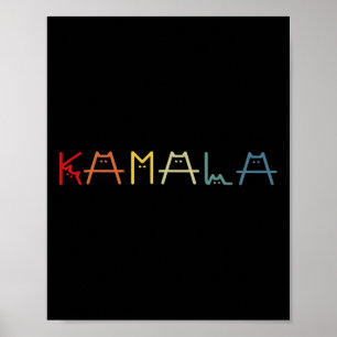 Cute Kamala Harris Cat Vintage Lettering Positive Poster
