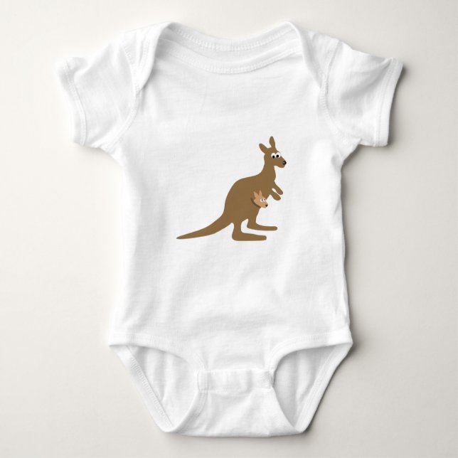 Cute Kangaroo and Joey Baby Bodysuit (Front)