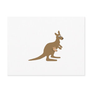 Cute Kangaroo and Joey Postcard