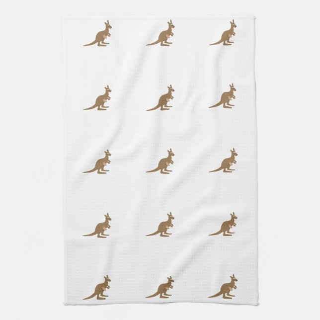 Cute Kangaroo and Joey Towel (Vertical)