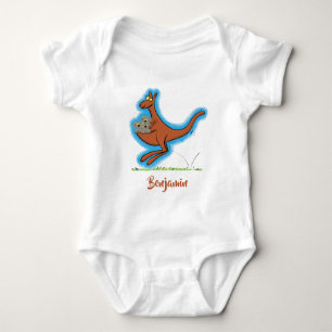 Cute kangaroo and koalas cartoon illustration baby bodysuit