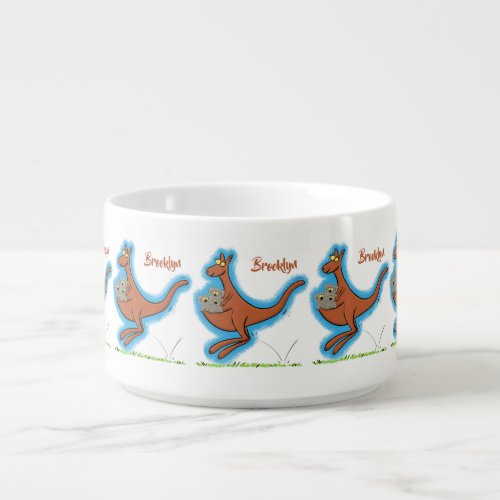 Cute kangaroo and koalas cartoon illustration bowl