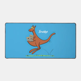 Cool cartoon kangaroo animal mat