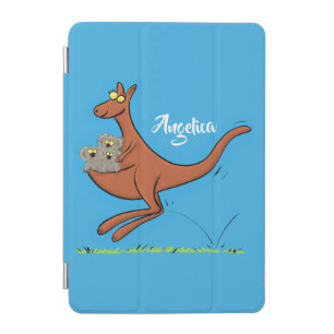 Cute kangaroo and koalas cartoon illustration iPad mini cover