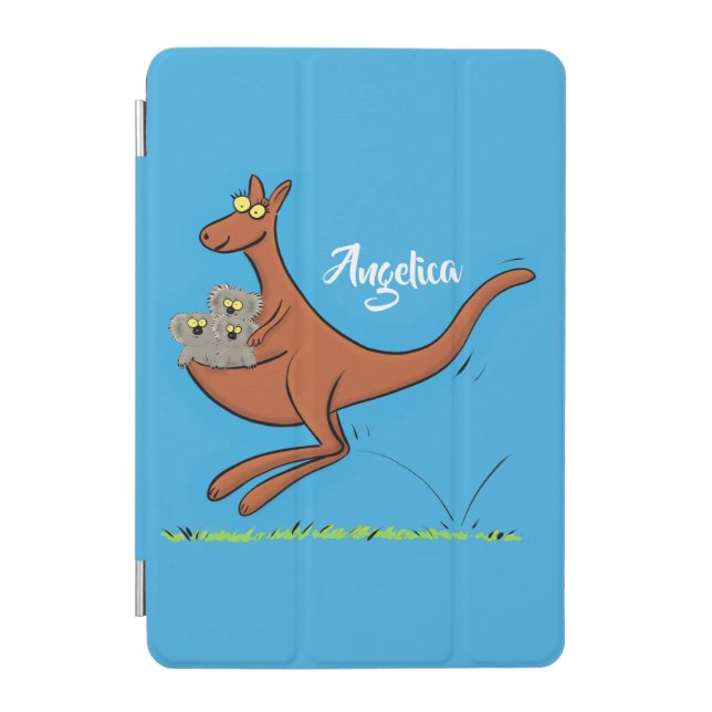 Cute kangaroo and koalas cartoon illustration iPad mini cover (Front)