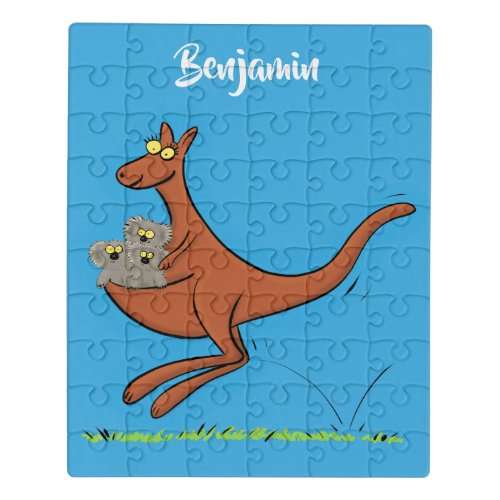 Cute kangaroo and koalas cartoon illustration jigsaw puzzle