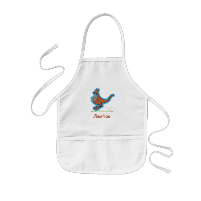 Cute kangaroo and koalas cartoon illustration kids' apron (Front)