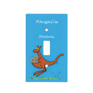 Cute kangaroo and koalas cartoon illustration light switch cover