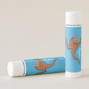 Cute kangaroo and koalas cartoon illustration lip balm