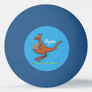 Cute kangaroo and koalas cartoon illustration ping pong ball