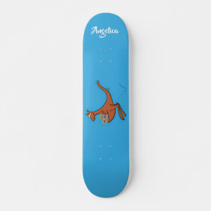Cute kangaroo and koalas cartoon illustration skateboard
