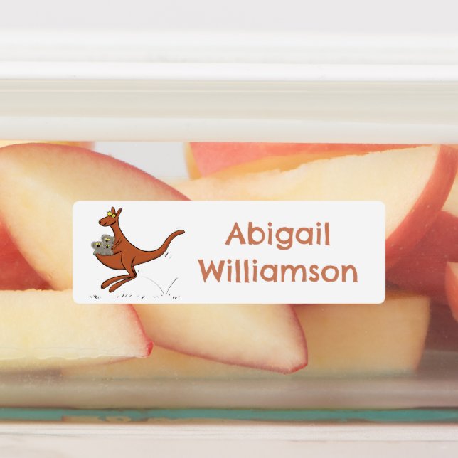 Cute kangaroo and koalas cartoon personalized labels (Affixed)