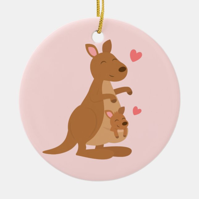Cute Kangaroo Baby Joey Kids Room Decor Ceramic Ornament (Front)