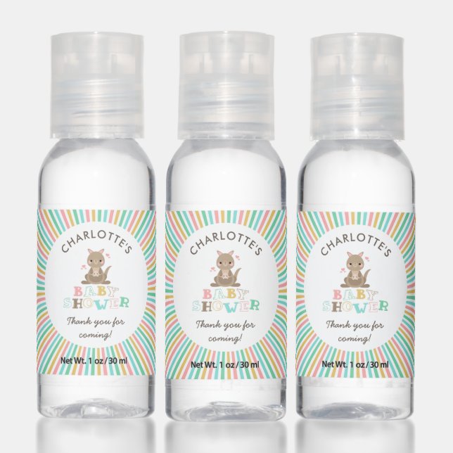 Cute Kangaroo Baby Shower Favor Hand Sanitizer (Set)