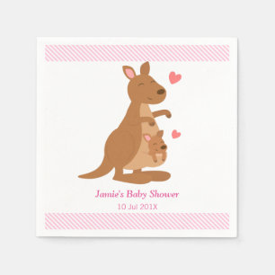 Cute Kangaroo Baby Shower Party Paper Napkins