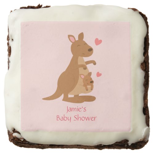 Cute Kangaroo Baby Shower Party Treats Brownie