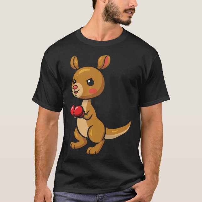 Cute Kangaroo Boxing I Kangaroos Animal Friend Mar T-Shirt (Front)