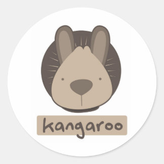 cute kangaroo classic round sticker