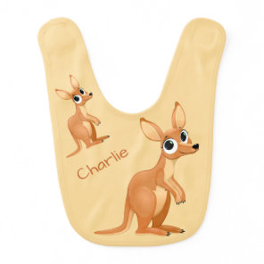Cute Kangaroo custom name baby bib