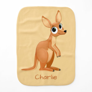 Cute Kangaroo custom name burp cloth