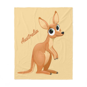 Cute Kangaroo custom text fleece blankets