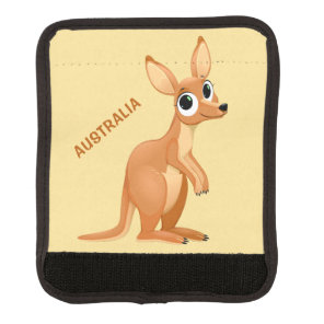 Cute Kangaroo custom text luggage handle wrap