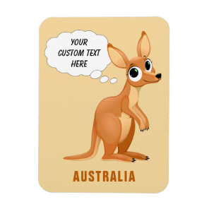 Cute Kangaroo custom text magnet