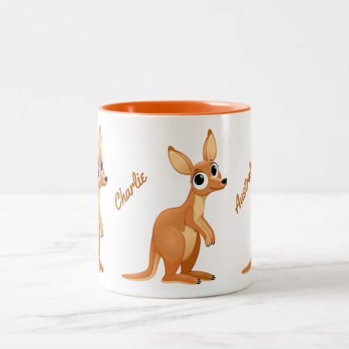 Cute Kangaroo custom text mugs