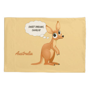 Cute Kangaroo custom text pillowcases