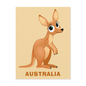 Cute Kangaroo custom text postcard
