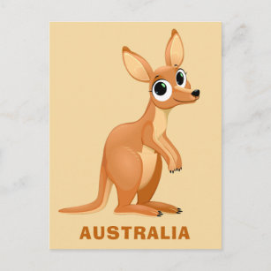Cute Kangaroo custom text postcard