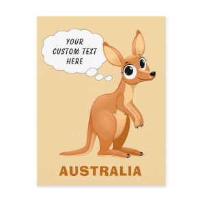 Cute Kangaroo custom text postcard