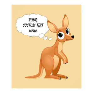 Cute Kangaroo custom text poster