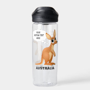 Cute Kangaroo custom text Water Bottle