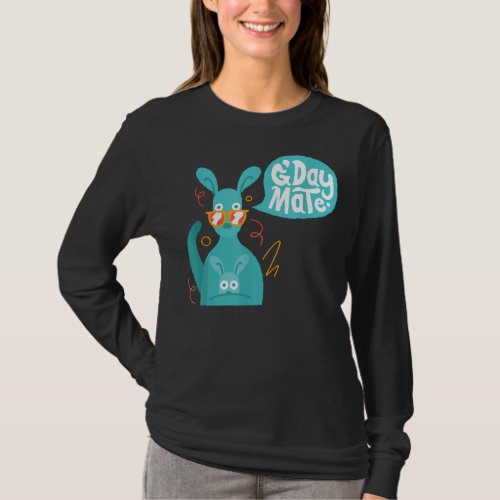 Cute Kangaroo GDay Mate Gift Tee For Australia