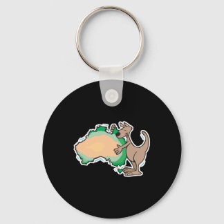 cute kangaroo hugging australia keychain