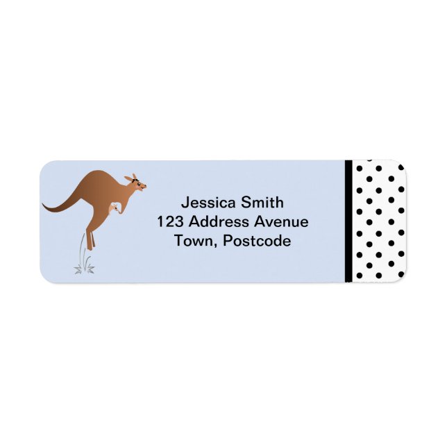 Cute kangaroo with baby in pouch label (Front)