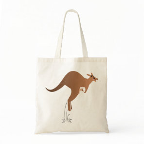 Cute kangaroo with baby in pouch tote bag