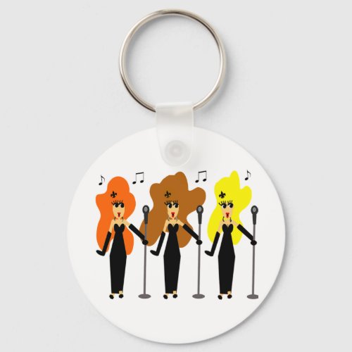 Cute Karaoke Divas Keychain