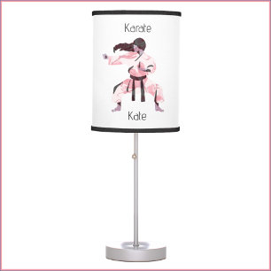 Cute Karate Girl Martial Arts Table Lamp