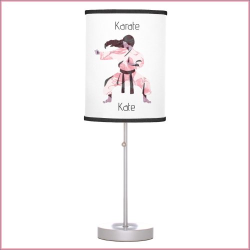 Cute Karate Girl Martial Arts  Table Lamp