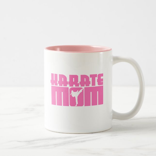 Cute Karate Mom Two-Tone Coffee Mug (Right)