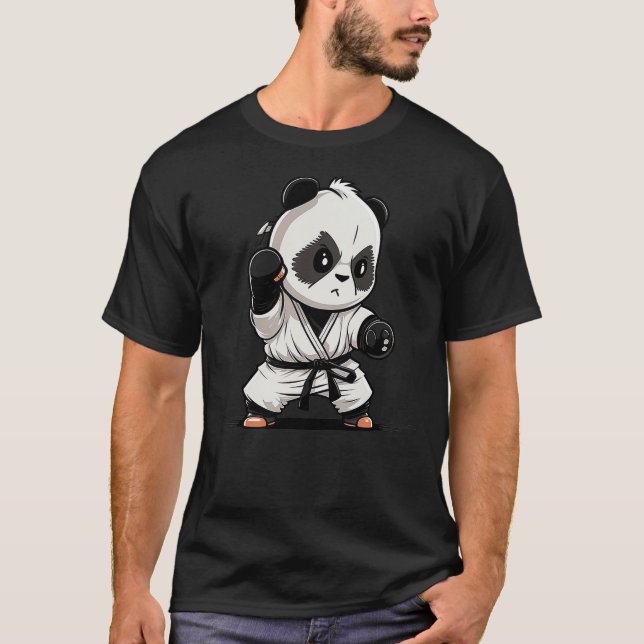 Cute Karate Panda Keikogi - Japanese Martial Arts T-Shirt (Front)